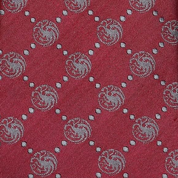 New Cufflinks Inc. Game of Thrones Silk Dress Tie Targareyen Maroon and Grey - Picture 3 of 7